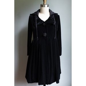 FREE PEOPLE Black Velvet Coat